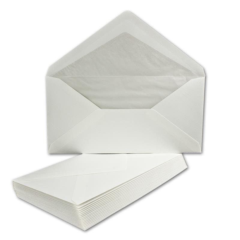 Brief-Umschläge - Weiss DIN Lang - 11 x 22 cm - stabiles 110 Gramm Pa