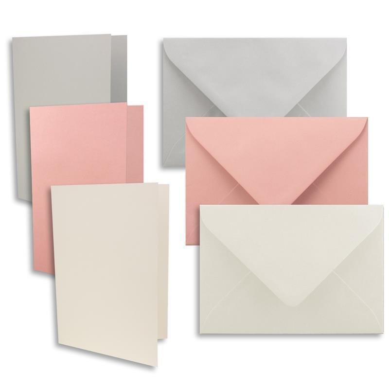 NEUSER Papier Kartenset DIN A6/C6 – 75 Karten + Umschläge + 100 Einlegeblätter, Hochweiß, 220 G/m², Für Drucker