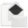 Briefpapier Set Umschläge Weiß mit schwarzem Futter