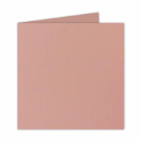 150x Quadratisches Falt-Karten-Set - 15 x 15 cm - mit Brief-Umschlägen - Altrosa - Nassklebung - für Grußkarten, Einladungen & mehr