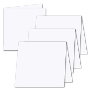 50x Quadratisches Falt-Karten Set - 15 x 15 cm - mit Brief-Umschlägen & Einlegeblättern - Eukalyptus - FarbenFroh by GUSTAV NEUSER