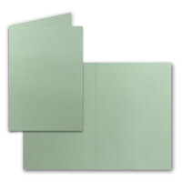 25x Faltkarten DIN A6, Eukalyptus (Grün) - 10,5 x 14,8 cm - Blanko Doppelkarten für Einladungen, Grußkarten