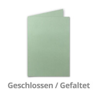 100 Faltkarten B6 - Eukalyptus (Grün) - 12 x 17 cm - Blanko Doppelkarten für Einladungen, Grußkarten - für Drucker geeignet - Serie: FarbenFroh