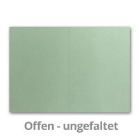 100 Faltkarten B6 - Eukalyptus (Grün) - 12 x 17 cm - Blanko Doppelkarten für Einladungen, Grußkarten - für Drucker geeignet - Serie: FarbenFroh