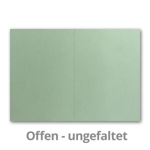 DIN A5 Faltkarten - Eukalyptus - 50 Stück - Einladungskarten - Menükarten - Kirchenheft - Blanko - 14,8 x 21 cm - Marke FarbenFroh by Gustav Neuser