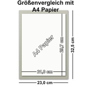 10x Buchbinderpappe DIN A4+ (23 x 32,5 cm) - Stärke 1,5 mm ( 0,15 cm ) - Grammatur: 920 g/m² - Graupappe zum Basteln, Modellbau, Buchbinden