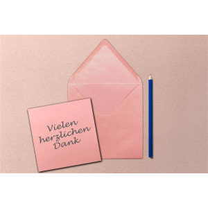 Quadratisches Einzelkarten-Set - 15 x 15 cm - mit Brief-Umschlägen - Altrosa - 25 Stück - für Grußkarten & mehr - FarbenFroh by GUSTAV NEUSER