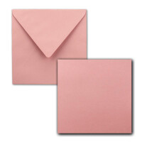 Quadratisches Einzelkarten-Set - 15 x 15 cm - mit Brief-Umschlägen -Altrosa - 50 Stück - für Grußkarten & mehr - FarbenFroh by GUSTAV NEUSER