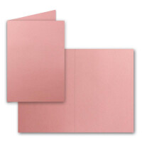 100x Faltkarten Set DIN A5 in Altrosa inkl. Umschlägen DIN C5 und passenden Einlegeblättern in Weiß - blanko Klappkarten 14,8 x 21 cm