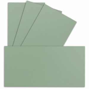 100 Einzel-Karten DIN Lang - 9,9 x 21 cm - 240 g/m² - Eukalyptus - Bastelpapier - Tonkarton - Ideal zum bedrucken für Grußkarten und Einladungen