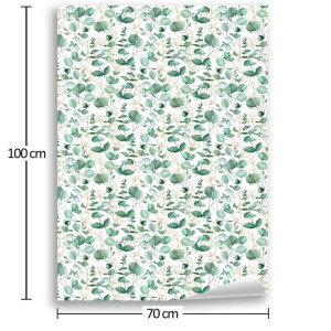5x Geschenkpapier Motiv Eukalyptus - 5 große Bogen je 70 x 100 cm - verpackt als eine Rolle - inkl. Passende Geschenkanhänger - Umweltfreundliche Geschenkverpackung - Marke Neuser