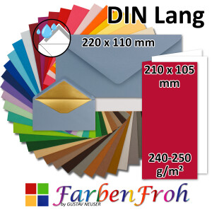 FarbenFroh Karten-SET, DL Faltkarte mit wei&szlig;em...