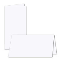 25x Faltkarten-Set DIN Lang inkl. Briefumschlägen mit goldenem Seidenfutter und weißen Einlegeblättern in Hochweiß (Weiß) - 10,5 x 21 cm - für Einladungen und Grußkarten
