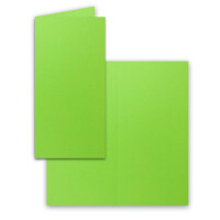 25x Faltkarten-Set DIN Lang inkl. Briefumschlägen mit goldenem Seidenfutter und weißen Einlegeblättern in Hellgrün (Grün) - 10,5 x 21 cm - für Einladungen und Grußkarten