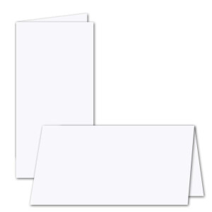 200x Faltkarten-Set DIN Lang inkl. Briefumschlägen mit goldenem Seidenfutter und weißen Einlegeblättern in Hellgrün (Grün) - 10,5 x 21 cm - für Einladungen und Grußkarten