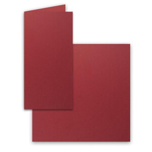 25x Faltkarten-Set DIN Lang inkl. Briefumschlägen mit goldenem Seidenfutter und weißen Einlegeblättern in Dunkelrot (Rot) - 10,5 x 21 cm - für Einladungen und Grußkarten