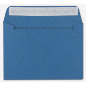 25x Briefumschläge DIN C6 Kraftpapier - Blau - Vintage Recycling Kuverts mit Haftklebung - 114 x 162 mm
