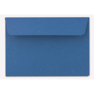 50x Briefumschläge DIN C6 Kraftpapier - Blau - Vintage Recycling Kuverts mit Haftklebung - 114 x 162 mm