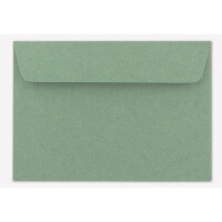 75x Briefumschläge DIN C6 Kraftpapier - Grün - Vintage Recycling Kuverts mit Haftklebung - 114 x 162 mm