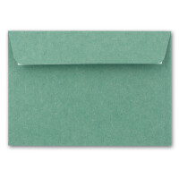 50x Briefumschläge DIN C6 Kraftpapier - Eukalyptus (Grün) - Vintage Recycling Kuverts mit Haftklebung - 120 g/m² - 114 x 162 mm