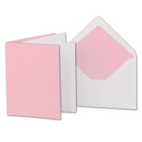 100 Faltkarten-Sets - Rosa - 12 x 17 cm - DIN B6 Klapp-Karte