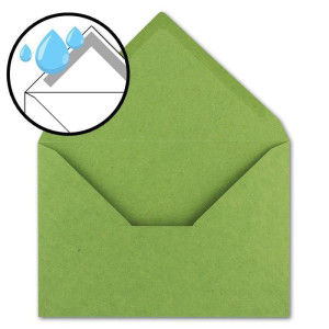 150x Vintage Brief-Umschläge DIN C5 Kraftpapier 120 g/m² - 157 x 225 mm - Hellgrün (grün) Recycling - Nassklebung Spitzklappe - UmWelt by GUSTAV NEUSER