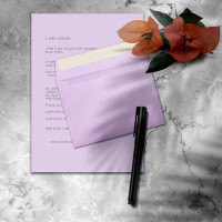50x Briefpapier-Sets DIN A4 mit C6 Briefumschlägen, Haftklebung - Lila - mattes Schreibpapier mit Kuverts - FarbenFroh by GUSTAV NEUSER