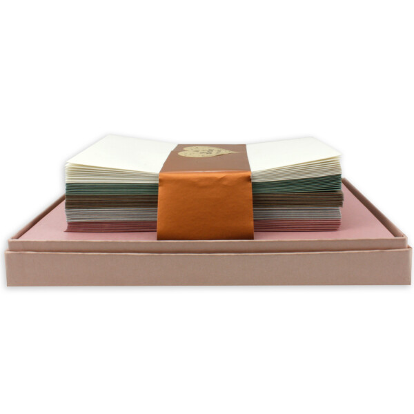 150x Farbige Karten blanko mit passendem Umschlag und Einlegeblätter in Creme in DIN A6/ DIN C6 - Harmonie-Farben in Pastelltönen ideal für Einladungen und Geschenke