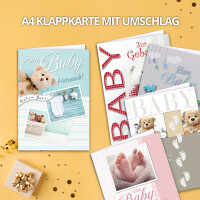 XXL Karten-SET - Kategorie Baby - Klappkarte A4 mit...