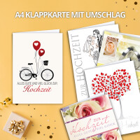 XXL Karten-SET - Kategorie Hochzeit - Klappkarte A4 mit...
