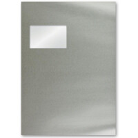 10x große XXL Briefumschläge DIN C4 in Silber Metallic - 22,9 x 32,4 cm - Haftklebung mit Fenster - Versandtasche für DIN A4 geeignet