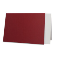 10x Stück Karten Set in Dunkelrot (Rot) Faltkarte DIN A6 mit passendem Einlegeblatt in Weiß und Umschlag DIN C6 mit weißem Seidenfutter