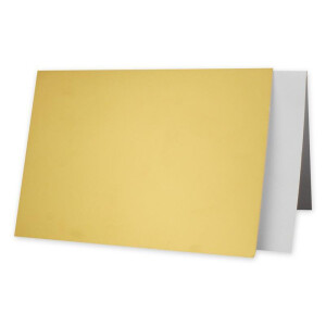 10x Stück Karten Set in Gold Metallic Faltkarte DIN A6 mit Einlegeblatt in Weiß und Umschlag DIN C6 mit weißem Seidenfutter