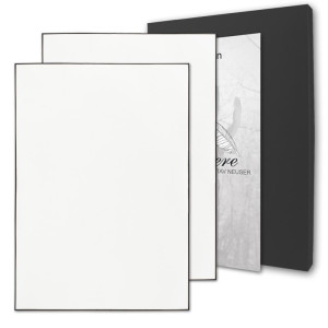 Trauerpapier DIN A4 mit handgemachtem schwarzen Rand - Briefpapier für Kondolenz - Ideal auch zum Bedrucken - mit edler schwarzer Schachtel