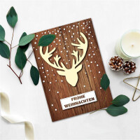 75x Weihnachtskarte DIN A6 mit Elch-Motiv - Faltkarten mit Weihnachtsmotiv - 10,5 x 14,8 cm - Weihnachtsgrüße für Firmen und Privat