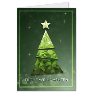 Weihnachtskarten DIN A6 - Mosaikbaum in Gr&uuml;n...
