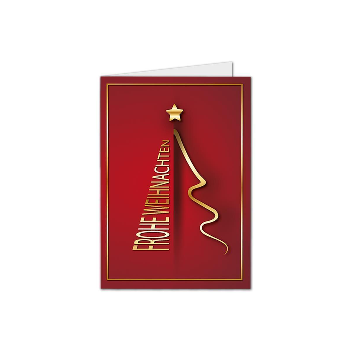 NEUSER PAPIER Weihnachtskarten-Set – 25 Stück, Cremefarben, Mit Goldfolienprägung, 11,5x17,0 Cm