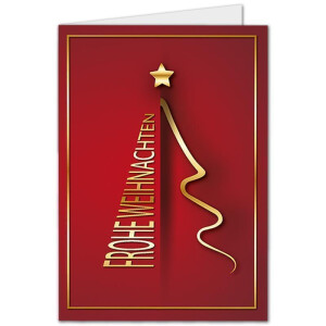 Weihnachtskarten DIN A6 - Design-Weihnachtsbaum Dunkelrot...