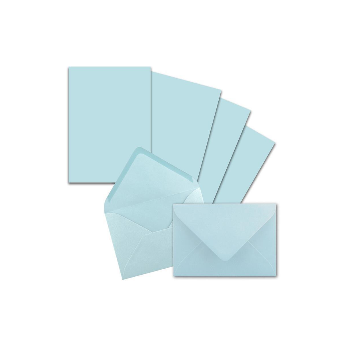 Nassklebung Hellblau 25x Briefpapier-Sets DIN A5 mit C6 Briefumschlägen FarbenFroh by GUSTAV NEUSER Blau - mattes Schreibpapier mit Kuverts
