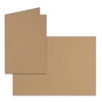 25 Sets - Faltkarten DIN A5 - Sandbraun (Kraftpapier) mit Umschläge DIN C5 mit Silber Metallic Futter - 14,8 x 21 cm - FarbenFroh by GUSTAV NEUSER