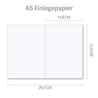 10 Sets - Faltkarten DIN A5 - Hochweiß (Weiß) mi