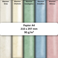 400x DIN A4 Papier - Marmoriert Grau - 90 g/m² - 21 x 29,7 cm - Briefpapier Bastelpapier Tonpapier Briefbogen - FarbenFroh by GUSTAV NEUSER