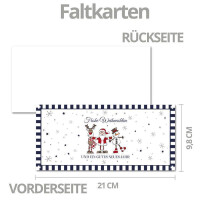 10x Weihnachtskarten-Set DIN Lang in Weiß mit Weihnach