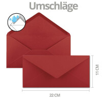 10x Weihnachtskarten-Set DIN Lang in Weiß mit Weihnach