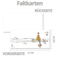 10x Weihnachtskarten-Set DIN Lang in Weiß mit Weihnach