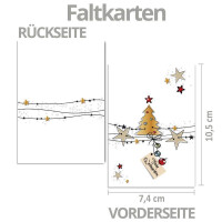 25x kleines Weihnachtskarten-Set DIN A7 in Weiß mit We