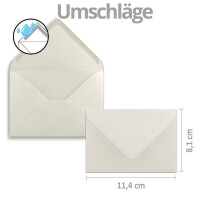 25x kleines Weihnachtskarten-Set DIN A7 in Weiß mit We