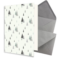 10x nachhaltiges Weihnachtskarten-Set DIN A6 in Naturwei&szl