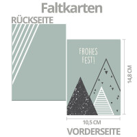 10x nachhaltiges Weihnachtskarten-Set DA6 Blau mit Weihnacht