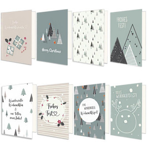 Weihnachtskarten Set DIN A6 - Mix aus Klappkarten mit...